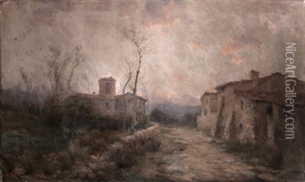Camino A La Iglesia Oil Painting - Aurelio Tolosa Alsina