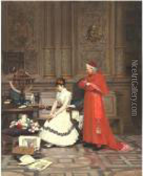 The Reproach Oil Painting - Jehan Georges Vibert