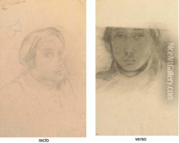 Autoportrait Tourne Vers La Droite Oil Painting - Edgar Degas