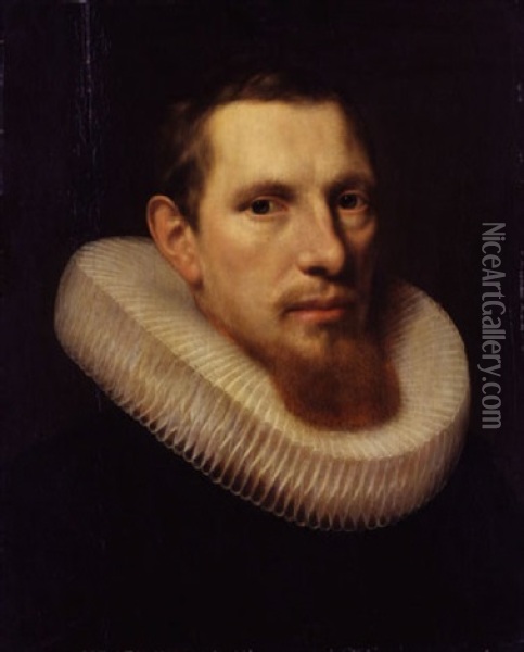 Portrait Of A Young Man Oil Painting - Adriaen Thomasz Key