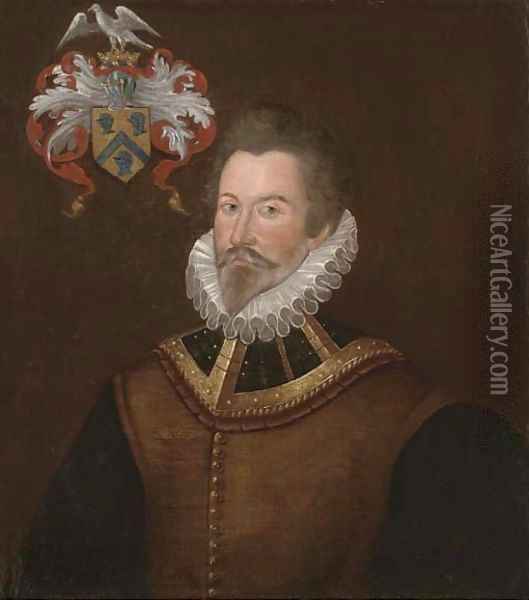 Portrait of a gentleman, traditionally identified as Leven Bufkin of Gore Court, Otham, Kent (1533-1617) Oil Painting - English School