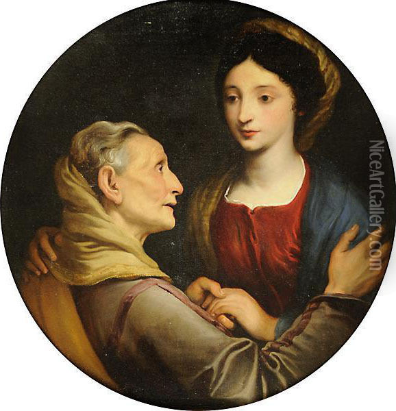 Maria Oil Painting - Giovanni Bernardo Carbone