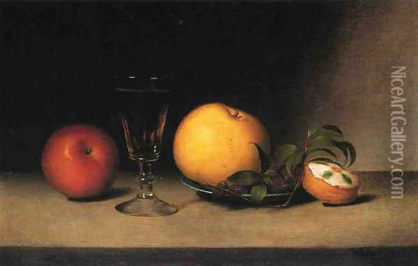 Still Life with Apples, Sherry and Tea Cakke Oil Painting - Raphaelle Peale