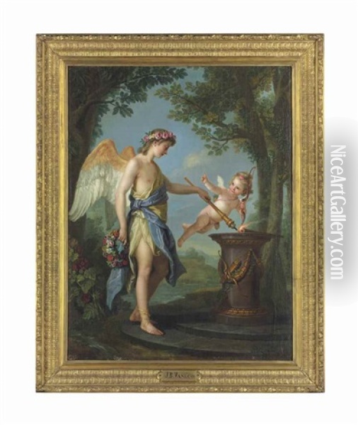 Hymen And Cupid Oil Painting - Charles Amedee Philippe van Loo