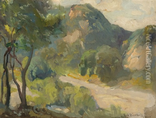 Aroyo Secco (sic), Verdant Landscape Oil Painting - Franz Arthur Bischoff