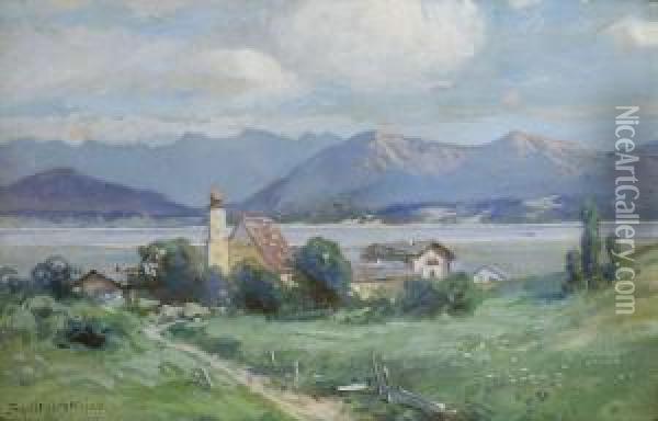 See In Voralpenlandschaft Oil Painting - Fritz Splitgerber
