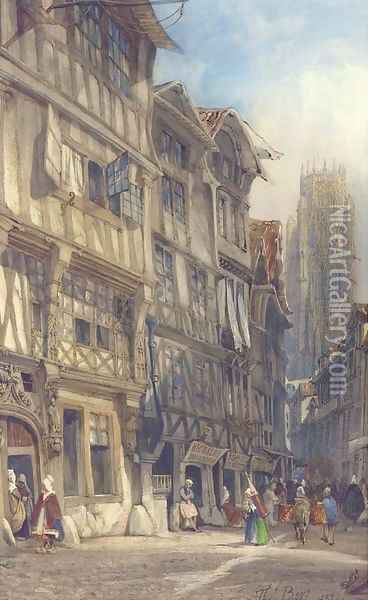 View of Rouen Cathedral Oil Painting - Thomas Shotter Boys
