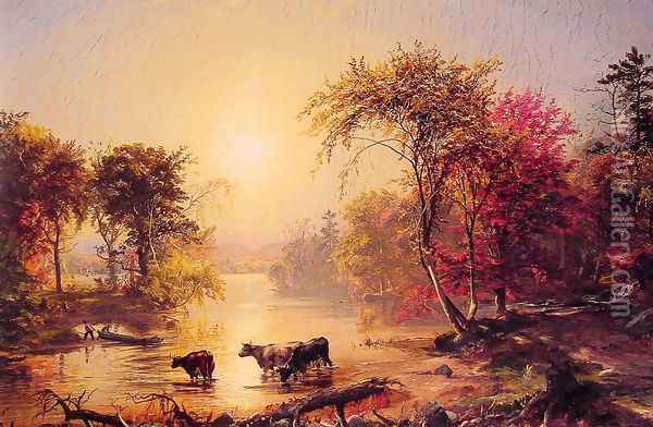 Autumn in America (or The Susquehanna River) Oil Painting - Jasper Francis Cropsey