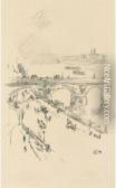 Waterloo Bridge (s./s./t. 156) Oil Painting - James Abbott McNeill Whistler