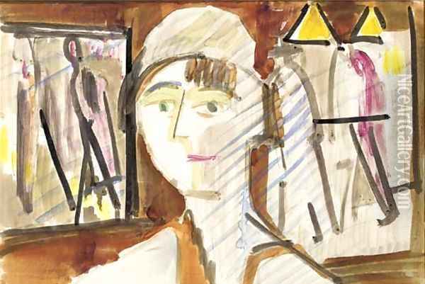 Damenbildnis (Strassenszene) Oil Painting - Ernst Ludwig Kirchner