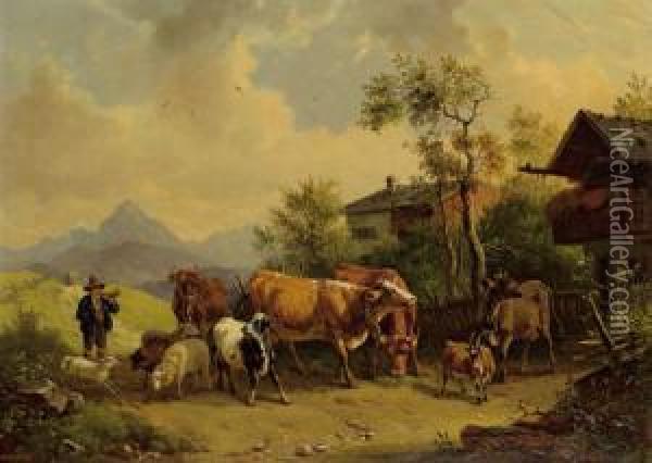 Heimkehr Von Der Weide Oil Painting - Wilhelm Melchior