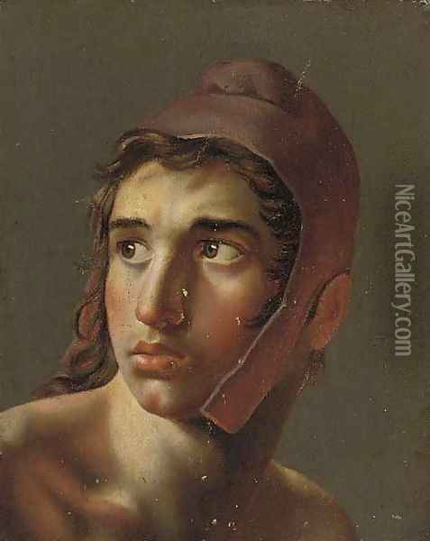 Portrait of a young man in a Phrygian cap Oil Painting - Wilhelm Ferdinand Bendz