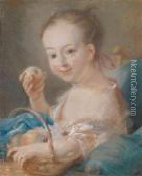 Zwei Portrats Von Amalie Tischbein Oil Painting - Johann Heinrich The Elder Tischbein
