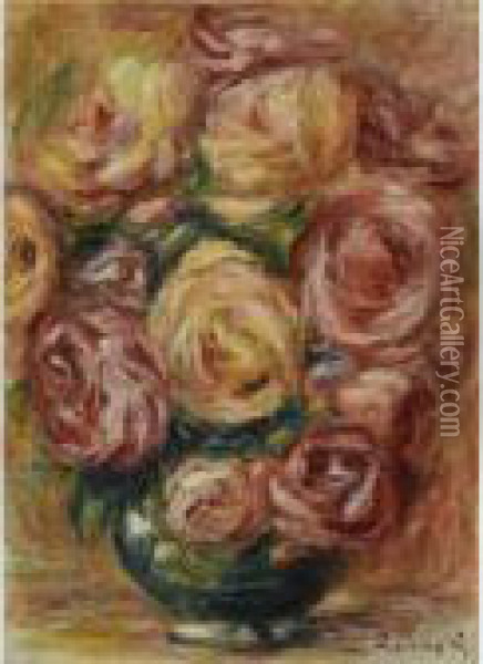 Vase De Roses Oil Painting - Pierre Auguste Renoir