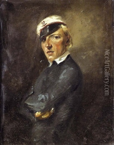Bildnis Rudolf Anker Oil Painting - Albert Anker