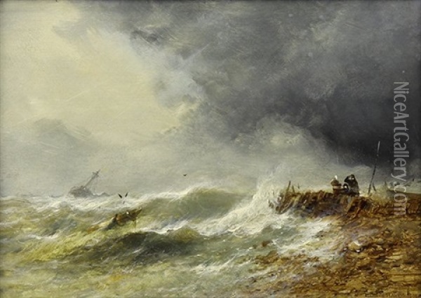 Storm Off The Irish Coast Oil Painting - Edwin Hayes