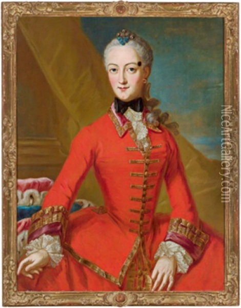 Bildnis Maria Anna Von Sachsen Oil Painting - George de Marees
