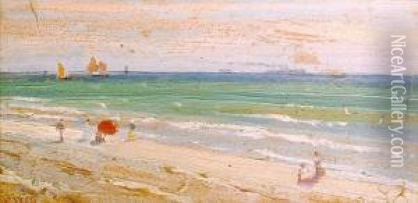 Strand Ved Grenen, Skagen Oil Painting - Carl Wilhelm Barth