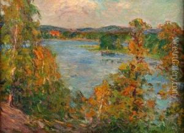 River Landscape Oil Painting - Paul Schad-Rossa