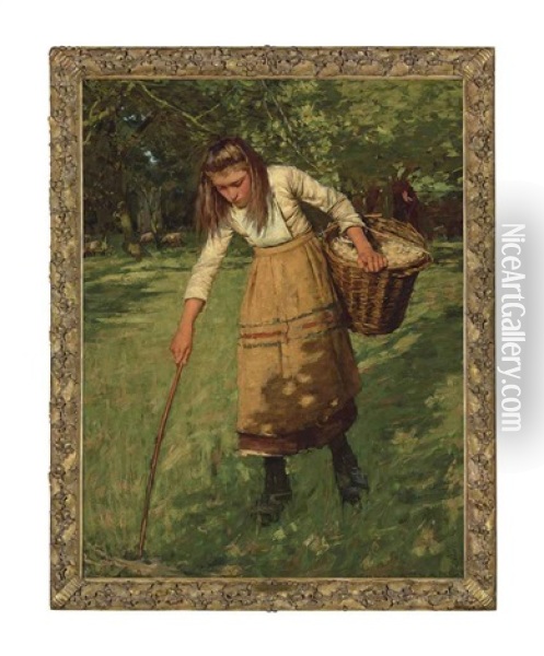 The Wool Gatherer Oil Painting - Henry Herbert La Thangue