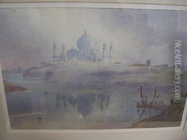 Taj Mahal Oil Painting - Henry Richard Beadon Donne