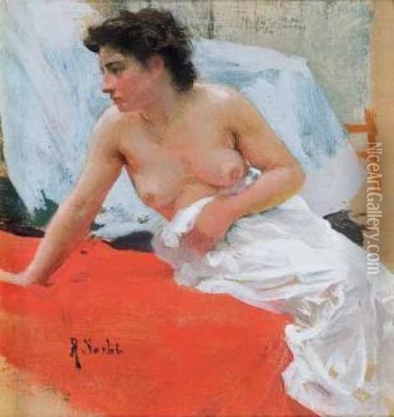 Ritratto Femminile Oil Painting - Raffaelo Sorbi