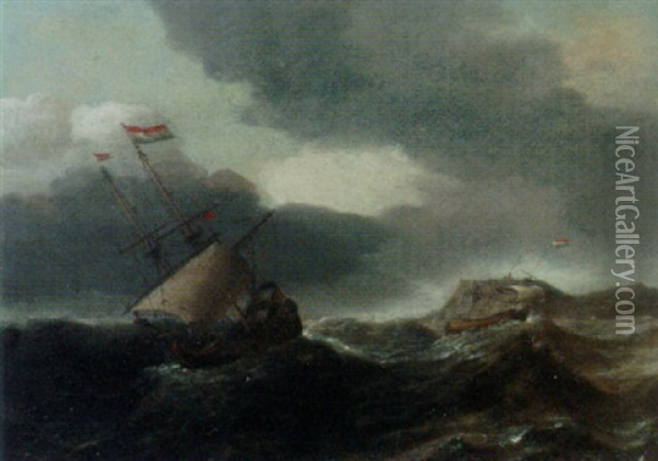 Shipping In A Swell Oil Painting - Ludolf Backhuysen the Elder