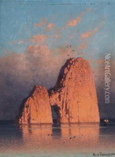 Faraglioni Near Capri Oil Painting - Aleksander Swieszewski