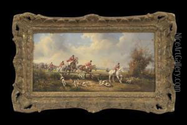 Hunting Scene Oil Painting - Of John Alfred Wheeler