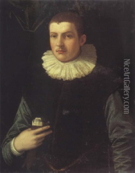 Portrait De Jeune Homme A La Collerette Oil Painting - Alessandro di Cristofano Allori