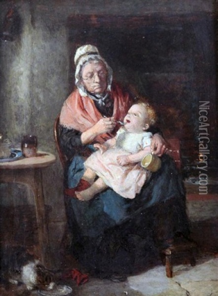 The Grandmother Oil Painting - William Hemsley