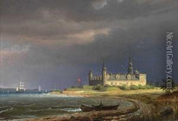 Fra Kronborg Slott I Danmark Oil Painting - Gustaf Adolf Mordt