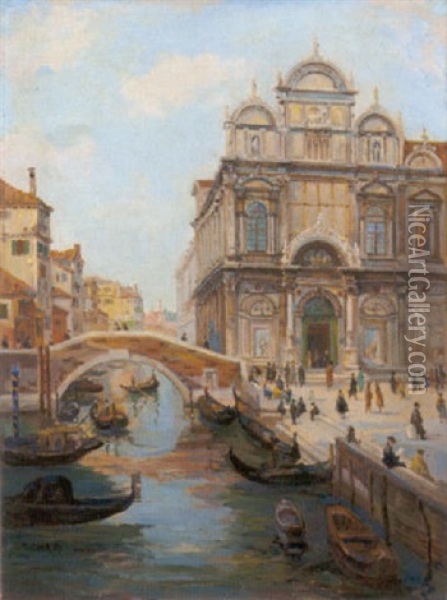 Venedig Ospedale Oil Painting - Peter Emil Recher