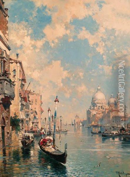 The Grand Canal, Venice Oil Painting - Franz Richard Unterberger