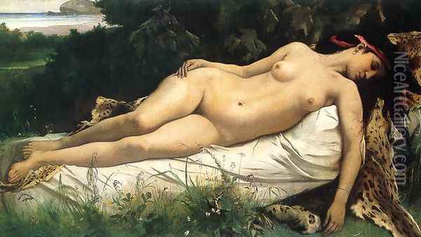 Ruhende Nymphe Oil Painting - Anselm Friedrich Feuerbach
