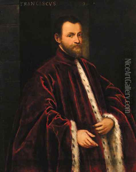 Portrait of a Venetian nobleman Oil Painting - Jacopo Tintoretto (Robusti)