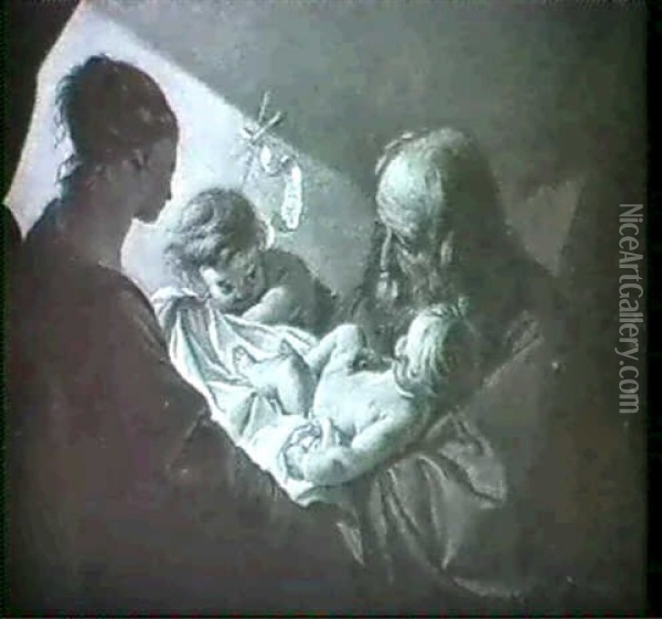 Sainte Famille Oil Painting - Jean-Honore Fragonard