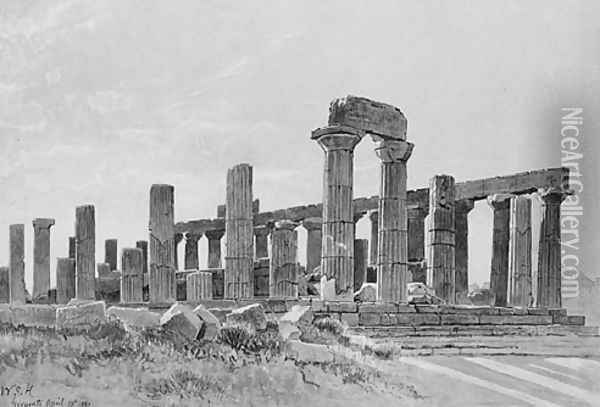 Girgenti (The Temple of Juno Lacinia at Agrigentum) Oil Painting - William Stanley Haseltine