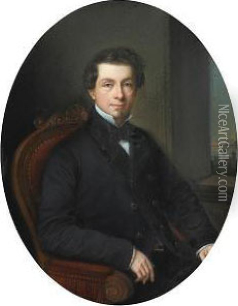 A Portrait Of A Gentleman Oil Painting - Hermann Siebert