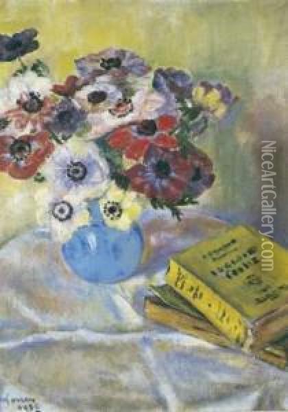 Bouquet D'anemones Oil Painting - Georges Morren