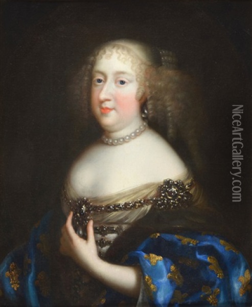 Portrait De Marie Therese D'autrichereine De France Oil Painting - Charles Le Brun