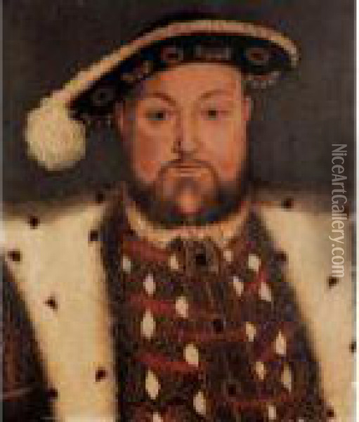 Portrait Of King Henry Viii Oil Painting - Hans Holbein the Younger