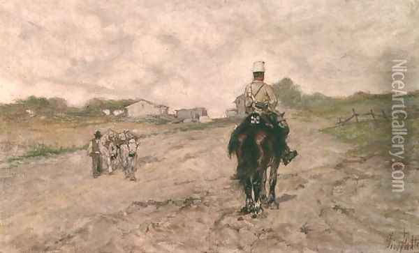 The Light Cavalryman Oil Painting - Giovanni Fattori