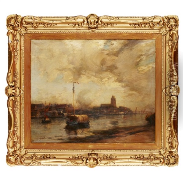 By The Harbour Oil Painting - James Campbell Noble