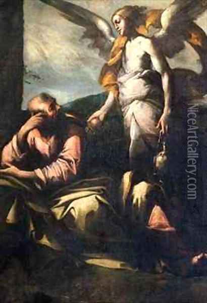 Elijah visited by an Angel Oil Painting - Giovanni Andrea Donducci (see MASTELLETTA)