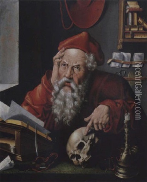 Der Hl. Hieronymus Oil Painting - Joos Van Cleve