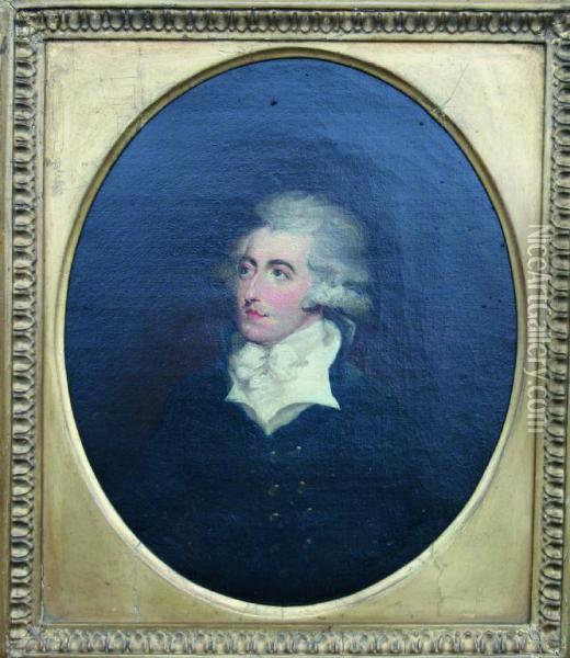 Portrait Of The Dramatist George Colman The Younger Oil Painting - Samuel Drummond