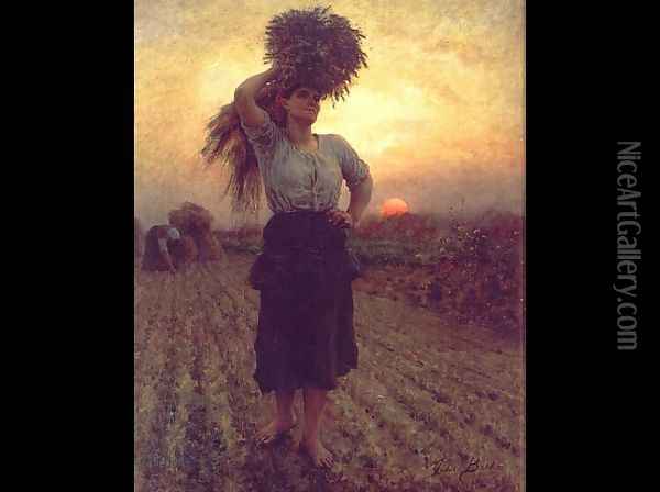 Harvesters Oil Painting - Jules Breton