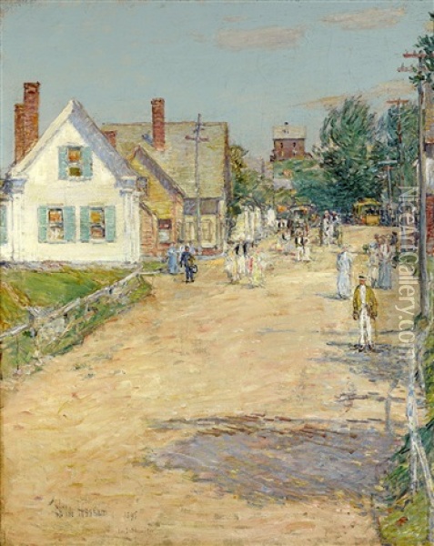 East Gloucester, End Of The Trolley Line Oil Painting - Childe Hassam