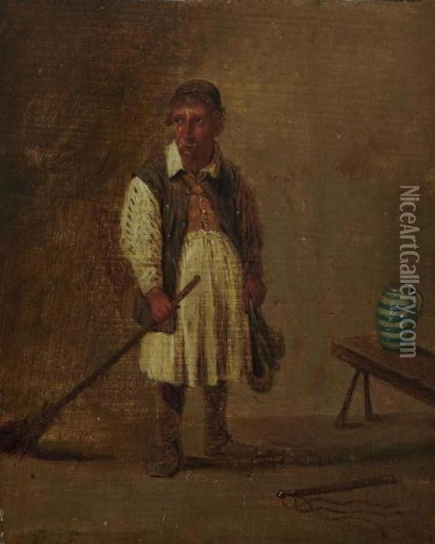Wirt Mit Einem Besen Oil Painting - David The Younger Teniers